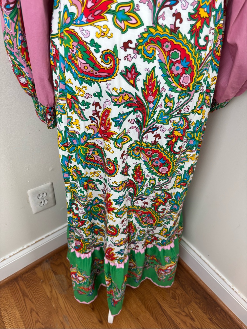 Boden Cotton Maxi Paisley Print Shirtdress Size 14R - Picture 7 of 13